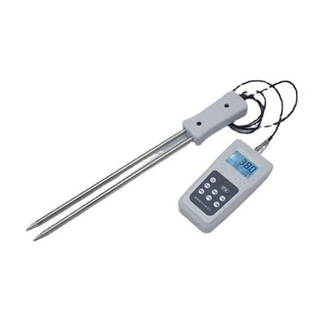 A close-up of the KMS800-W moisture meter, showing the control buttons and digital display.